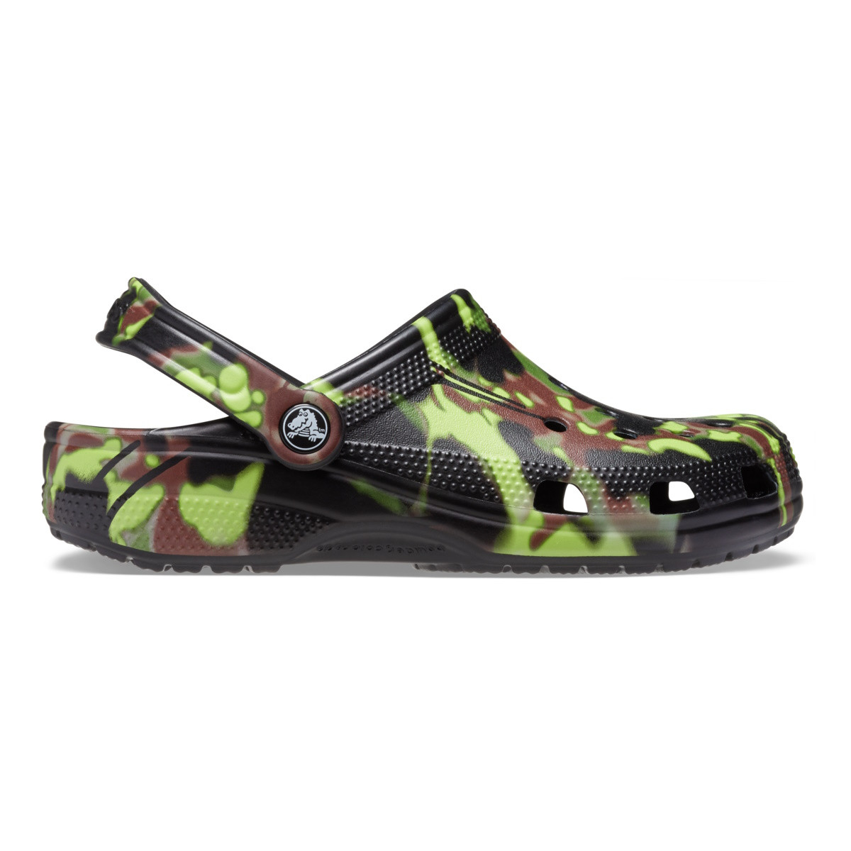 Saboti Crocs Classic Spray Camo Clog Negru - Black - imagine 8